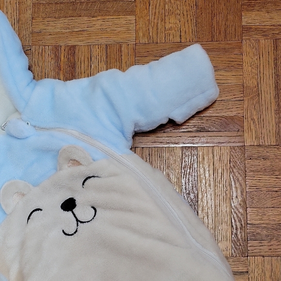 Wonder Nation Blue and Cream Bear Snow Suit 0-3 Months - Picture 7 of 7